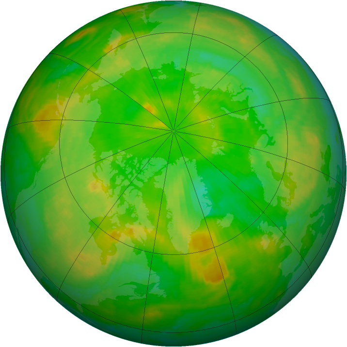 Arctic ozone map for 27 June 2003